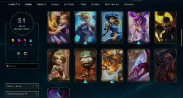 CONTA COM 55 SKINS, 117CHAMPS, CONTA UNRAKED DE BRINDE