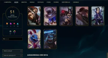 CONTA COM 55 SKINS, 117CHAMPS, CONTA UNRAKED DE BRINDE