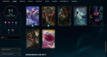 CONTA COM 55 SKINS, 117CHAMPS, CONTA UNRAKED DE BRINDE