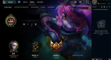 Smurf GOLD V - 70% de WIN Rate - 24 Campeões + Espólios