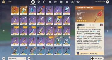 🔥Baculo de Homa+Childe+Diluc+Mona+Banner Garantido🔥AR40
