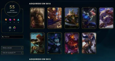 Conta Platina 3 solo/platina 1 flex/129 campeões/55 skins
