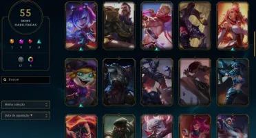 Conta Platina 3 solo/platina 1 flex/129 campeões/55 skins