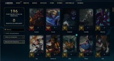 Unranked com TODOS os champs e 553 Skins + 350 Cromas