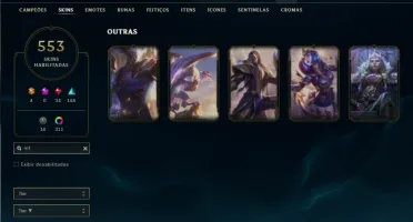 Unranked com TODOS os champs e 553 Skins + 350 Cromas