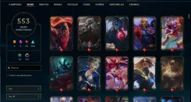 Unranked com TODOS os champs e 553 Skins + 350 Cromas