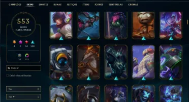 Unranked com TODOS os champs e 553 Skins + 350 Cromas