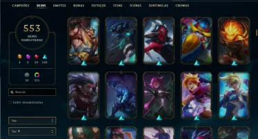 Unranked com TODOS os champs e 553 Skins + 350 Cromas