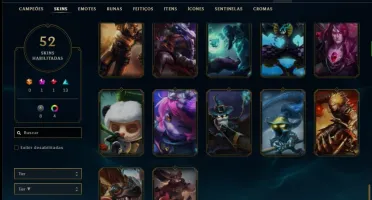 Conta prata 1 com 116 champs, 51 skins e 500 RP