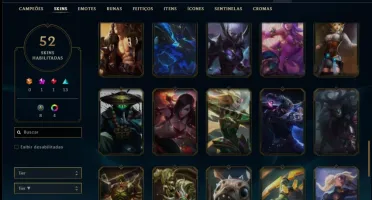 Conta prata 1 com 116 champs, 51 skins e 500 RP