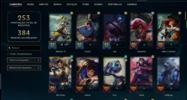 Conta prata 1 com 116 champs, 51 skins e 500 RP