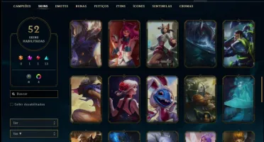 Conta prata 1 com 116 champs, 51 skins e 500 RP
