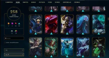 Conta com 258 skins e 120 champs.