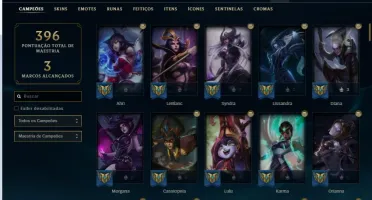 Conta com 258 skins e 120 champs.