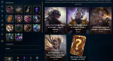 Conta Lv 231 Ouro 4 188 skin 5 Skin prestigio