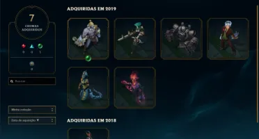 Conta LoL: 90 skins e 126 Campeões.