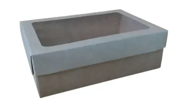 Caixa Kraft com Tampa de Acetato - Tamanhos