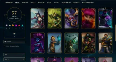 Unranked com 22 Champs e 37 Skins