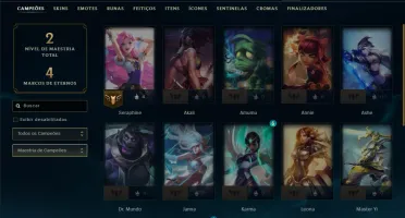 Unranked com 22 Champs e 37 Skins