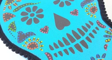 Quadro Box Caveira Mexicana Azul