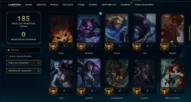 Platina 3 com 75 Champs e 19 Skins