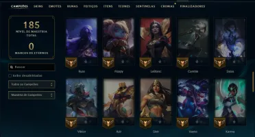 Platina 3 com 75 Champs e 19 Skins