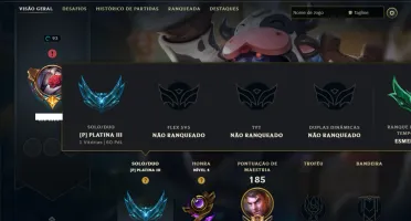 Platina 3 com 75 Champs e 19 Skins