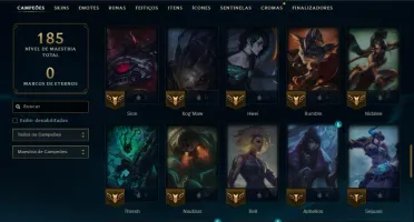 Platina 3 com 75 Champs e 19 Skins