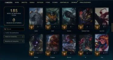 Platina 3 com 75 Champs e 19 Skins