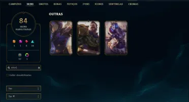 Conta prata 1 com 84 skins e 129 champs