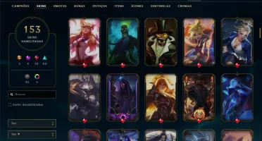 Conta prata 3 com 153 skins e QUASE todos os champs