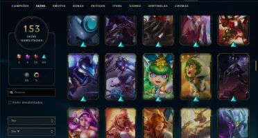 Conta prata 3 com 153 skins e QUASE todos os champs