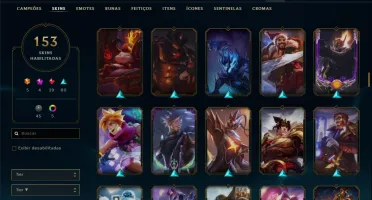 Conta prata 3 com 153 skins e QUASE todos os champs