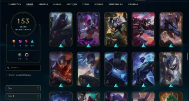 Conta prata 3 com 153 skins e QUASE todos os champs