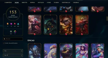 Conta prata 3 com 153 skins e QUASE todos os champs