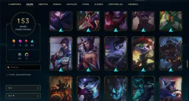 Conta prata 3 com 153 skins e QUASE todos os champs