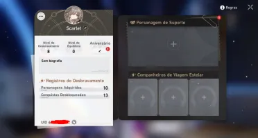 Conta Honkai Star Rail LVL 8| Bronya 5*