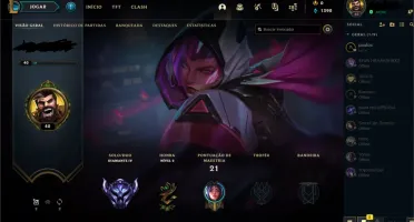 Conta LOL lvl 40 Diamante com winrate muito bom