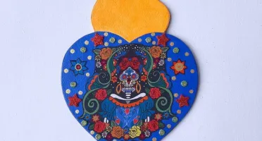 Enfeite de Parede Catrina Azul