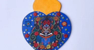 Enfeite de Parede Catrina Azul