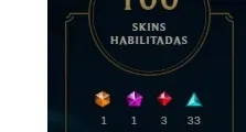Conta LOL, Gold na última season, 105 Champions, 89 skins