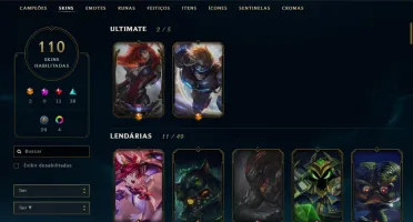 CONTA DIAMOND 3,  110 SKINS,  TODOS CHAMPS