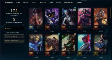 Conta ouro 4 com 57 Champs e 16 Skins