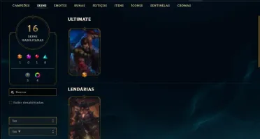 Conta ouro 4 com 57 Champs e 16 Skins
