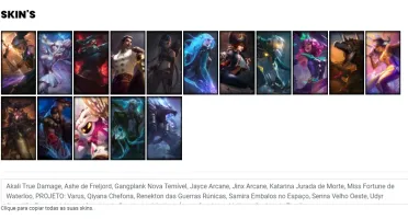 Conta ouro 4 com 57 Champs e 16 Skins