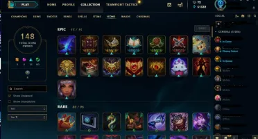 Conta lol Plat 4 Soloq, tds campeões 51k de essência,73 skin