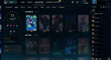 Conta lol Plat 4 Soloq, tds campeões 51k de essência,73 skin