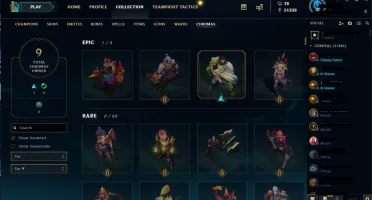 Conta lol Plat 4 Soloq, tds campeões 51k de essência,73 skin