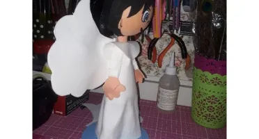 Anjinho 3D em EVA para decoração de batizado