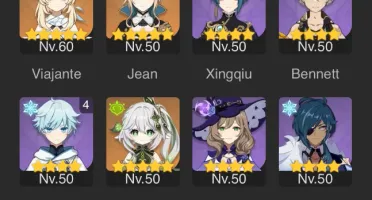 conta de genshin com 8 personagens 5 estrelas